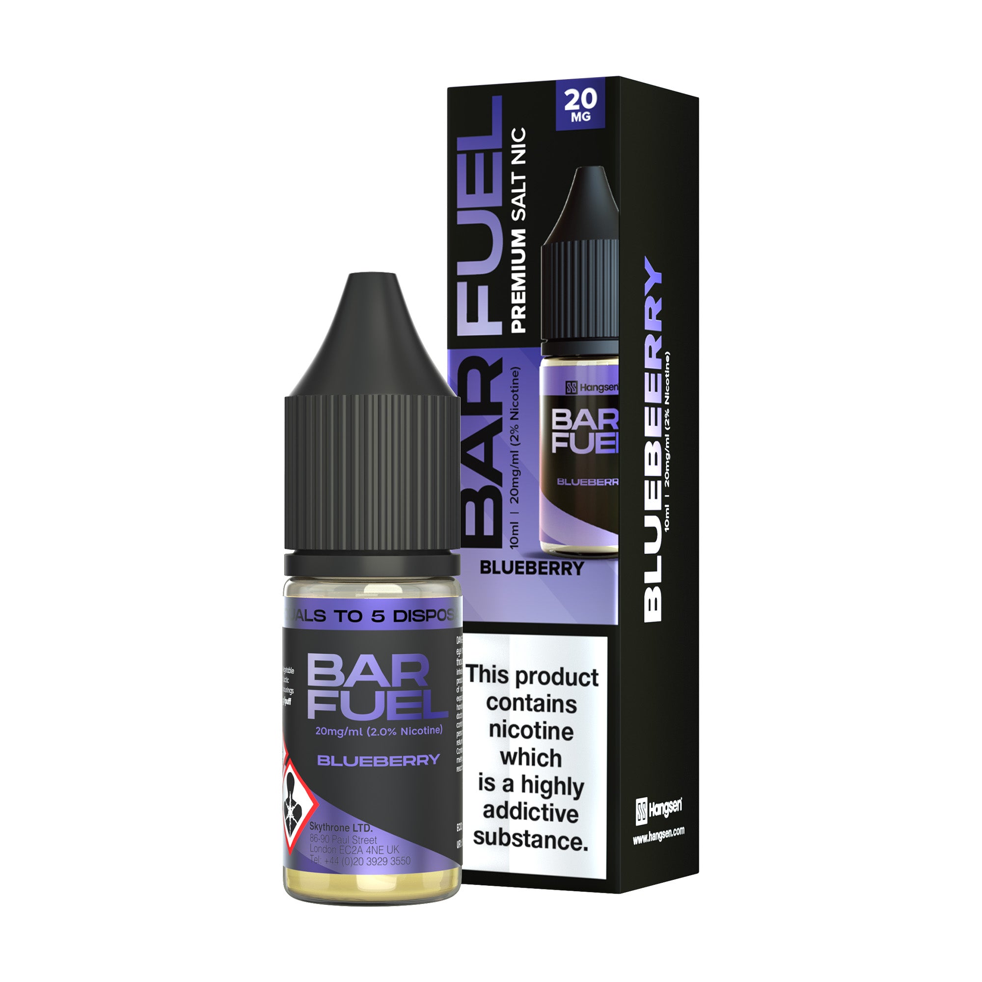 Hangsen Bar Fuel Blueberry 10 ml 50:50 Nic Salts E-Liquid