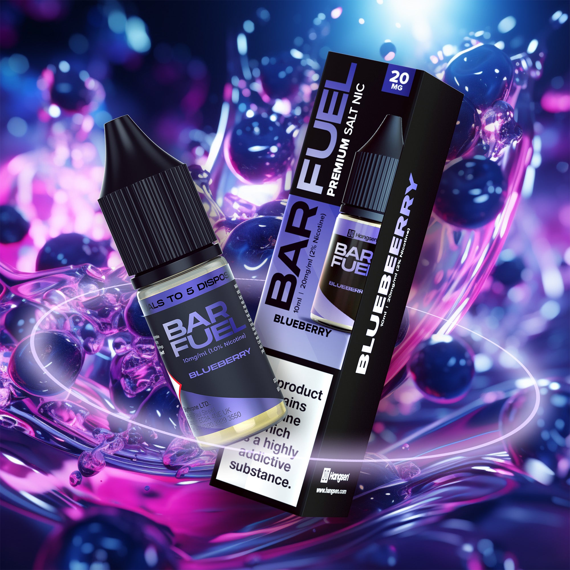 Hangsen Bar Fuel Blueberry 10 ml 50:50 Nic Salts E-Liquid