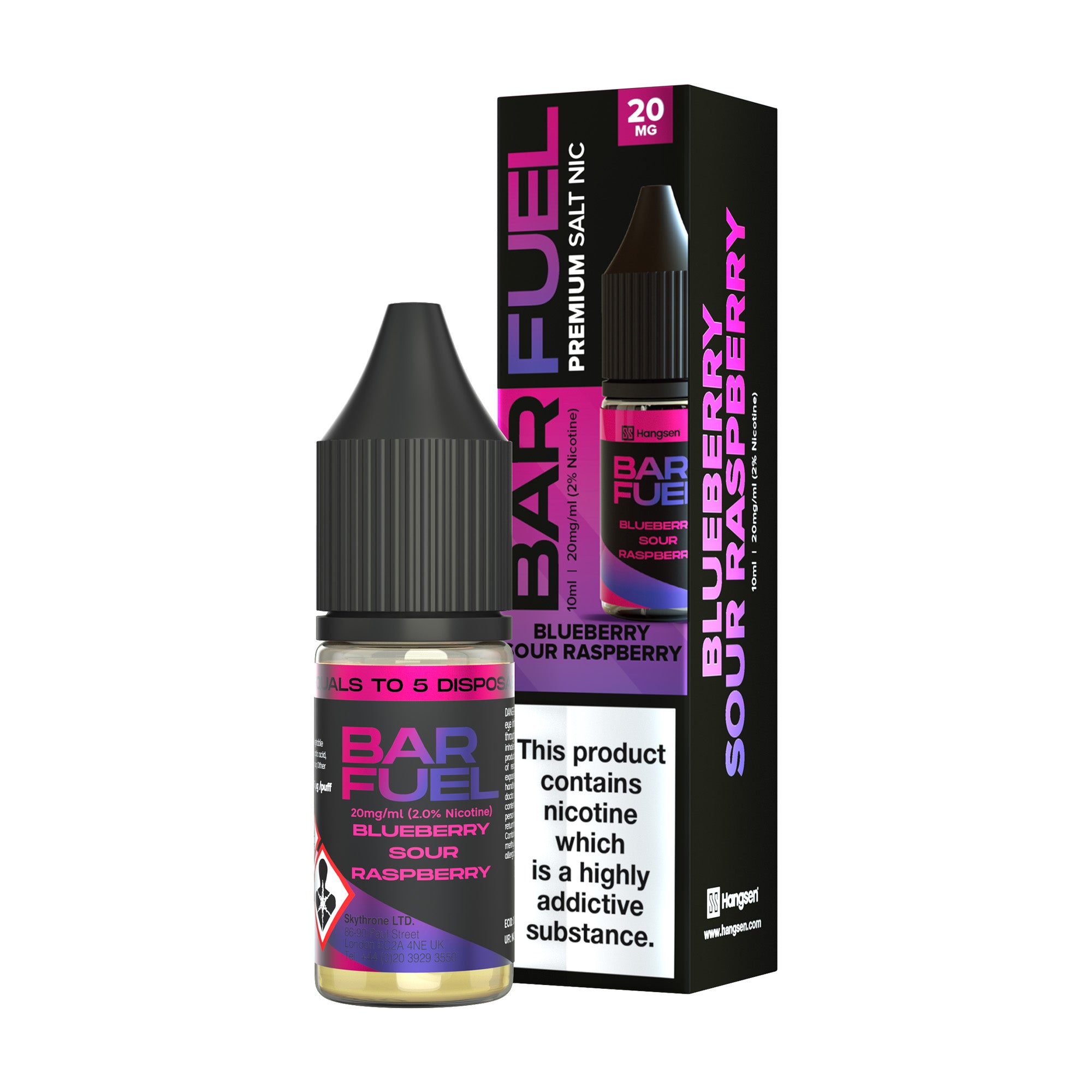 Hangsen Bar Fuel Blueberry Sour Raspberry 10 ml 50:50 Nic Salts E-Liquid - Hangsen E-Liquid Hangsen Bar Fuel Blueberry Sour Raspberry 10 ml 50:50 Nic Salts E-Liquid - Hangsen E-Liquid