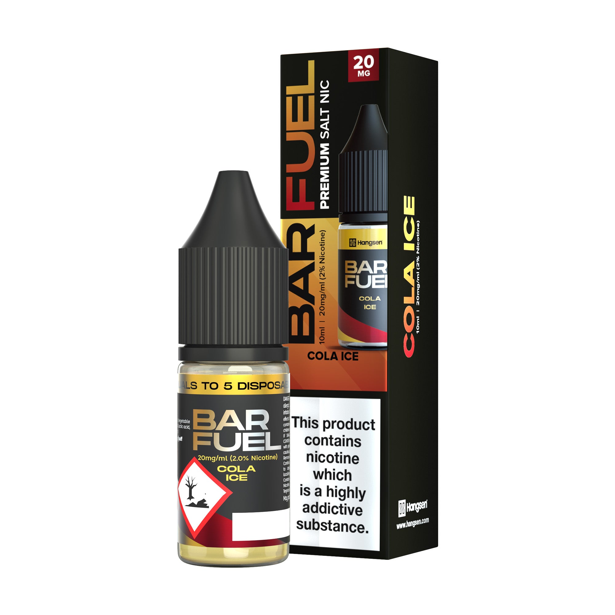 Hangsen Bar Fuel Cola Ice 10 ml 50:50 Nic Salts E-Liquid
