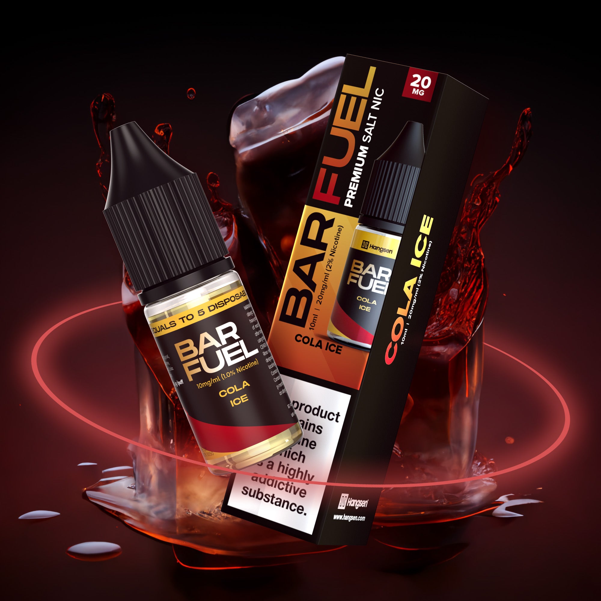 Hangsen Bar Fuel Cola Ice 10 ml 50:50 Nic Salts E-Liquid