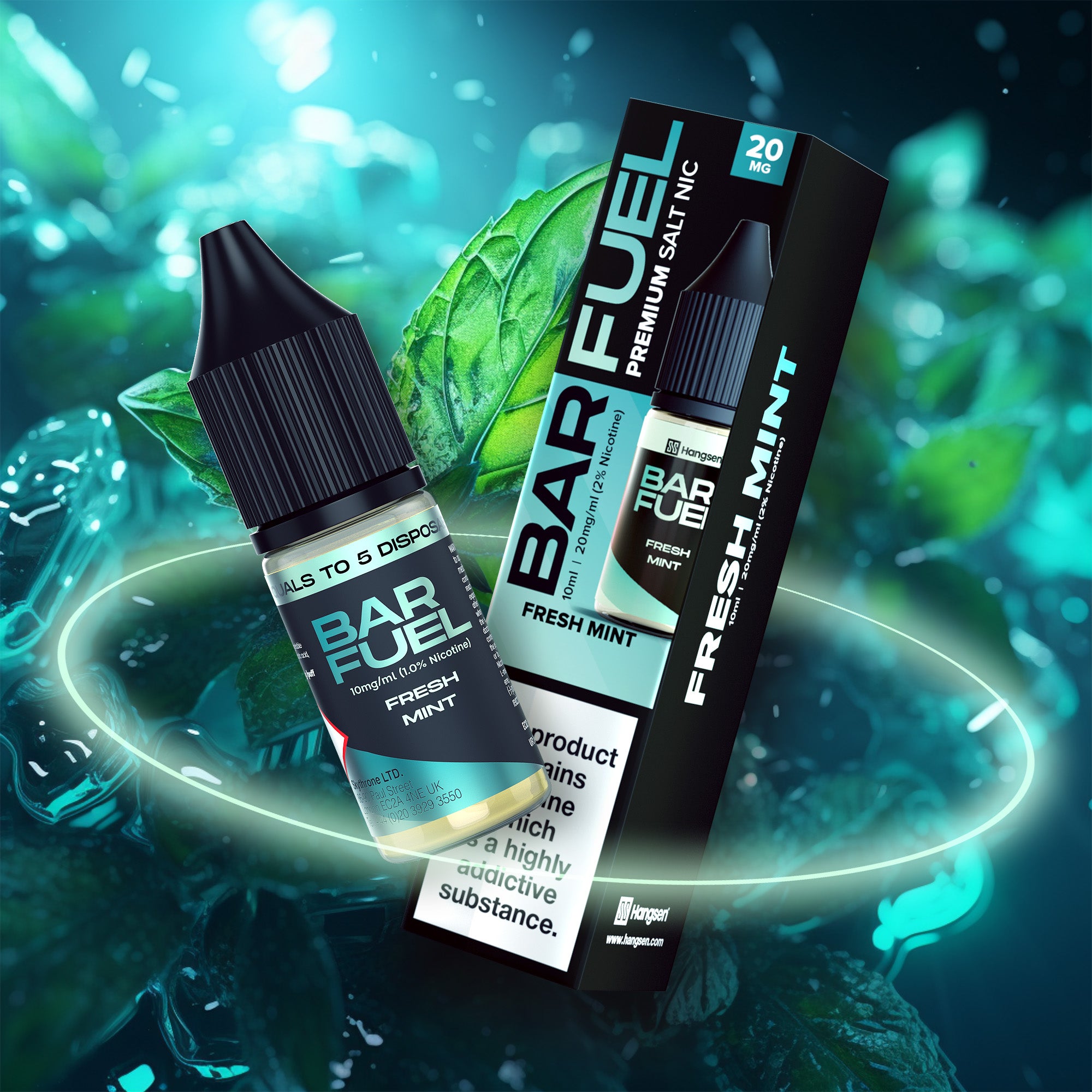 Hangsen Bar Fuel Fresh Mint 10 ml 50:50 Nic Salts E-Liquid