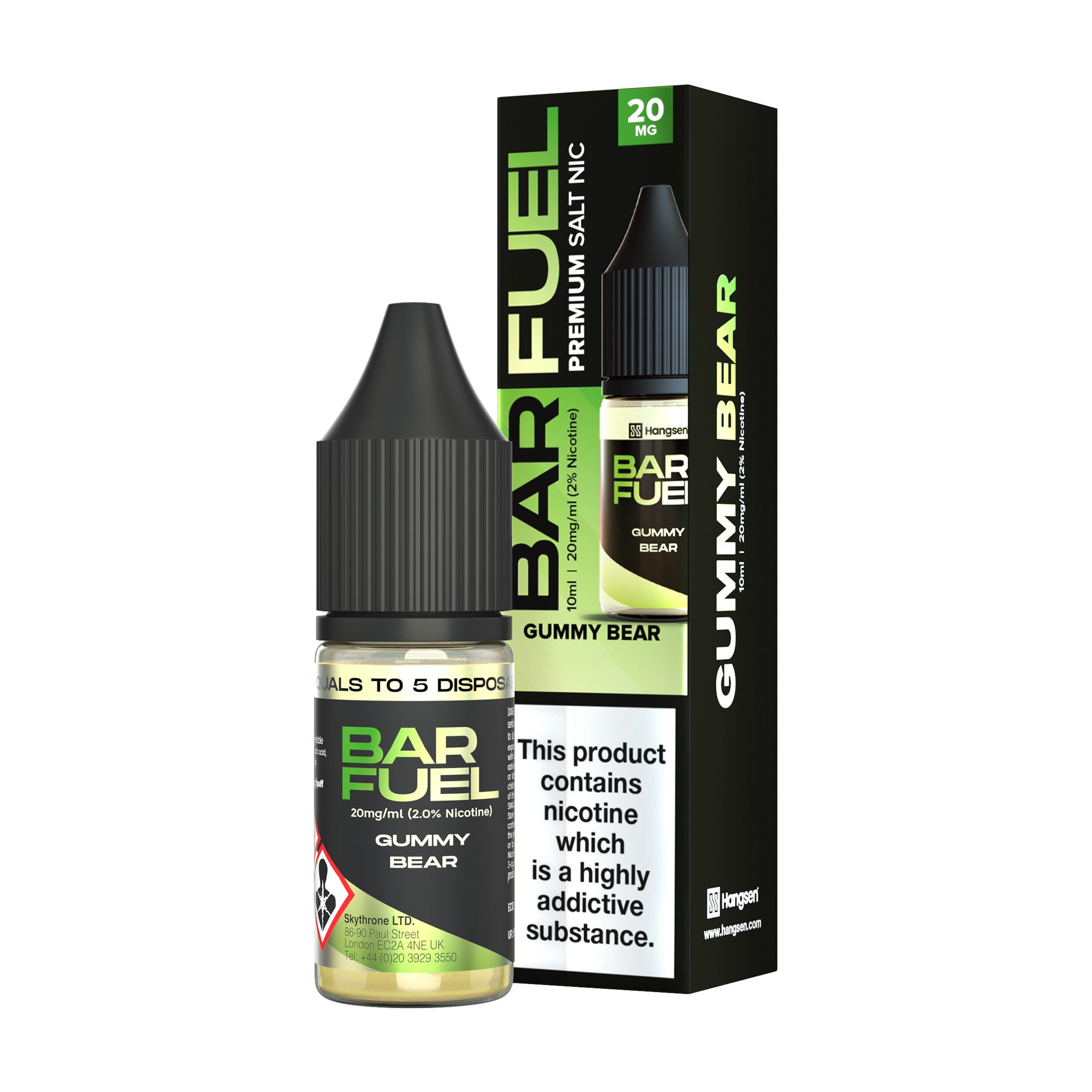 Hangsen Bar Fuel Gummy Bear 10 ml 50:50 Nic Salts E-Liquid - Hangsen E- Liquid Hangsen Bar Fuel Gummy Bear 10 ml 50:50 Nic Salts E-Liquid - Hangsen E- Liquid