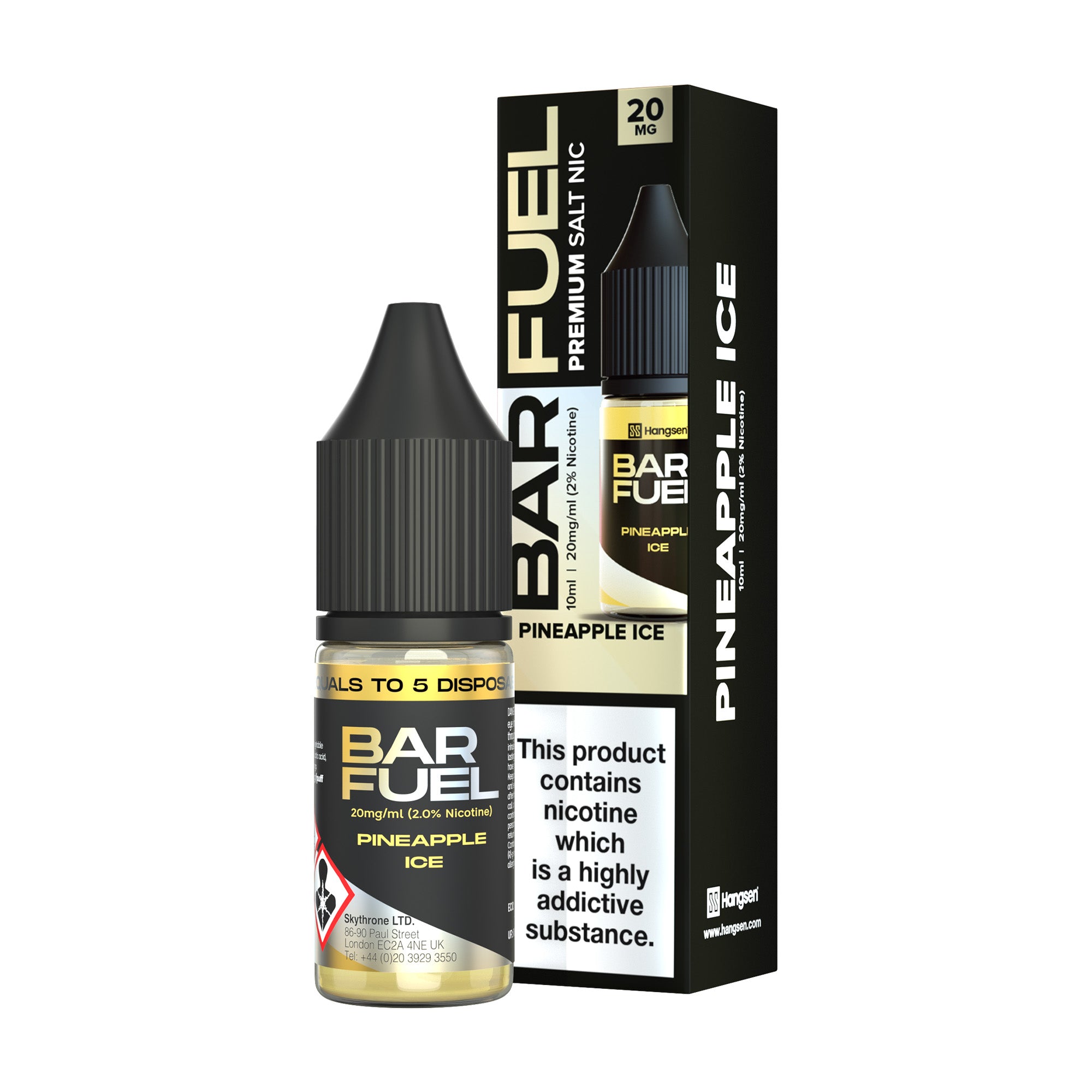 Hangsen Bar Fuel Pineapple Ice 10 ml 50:50 Nic Salts E-Liquid