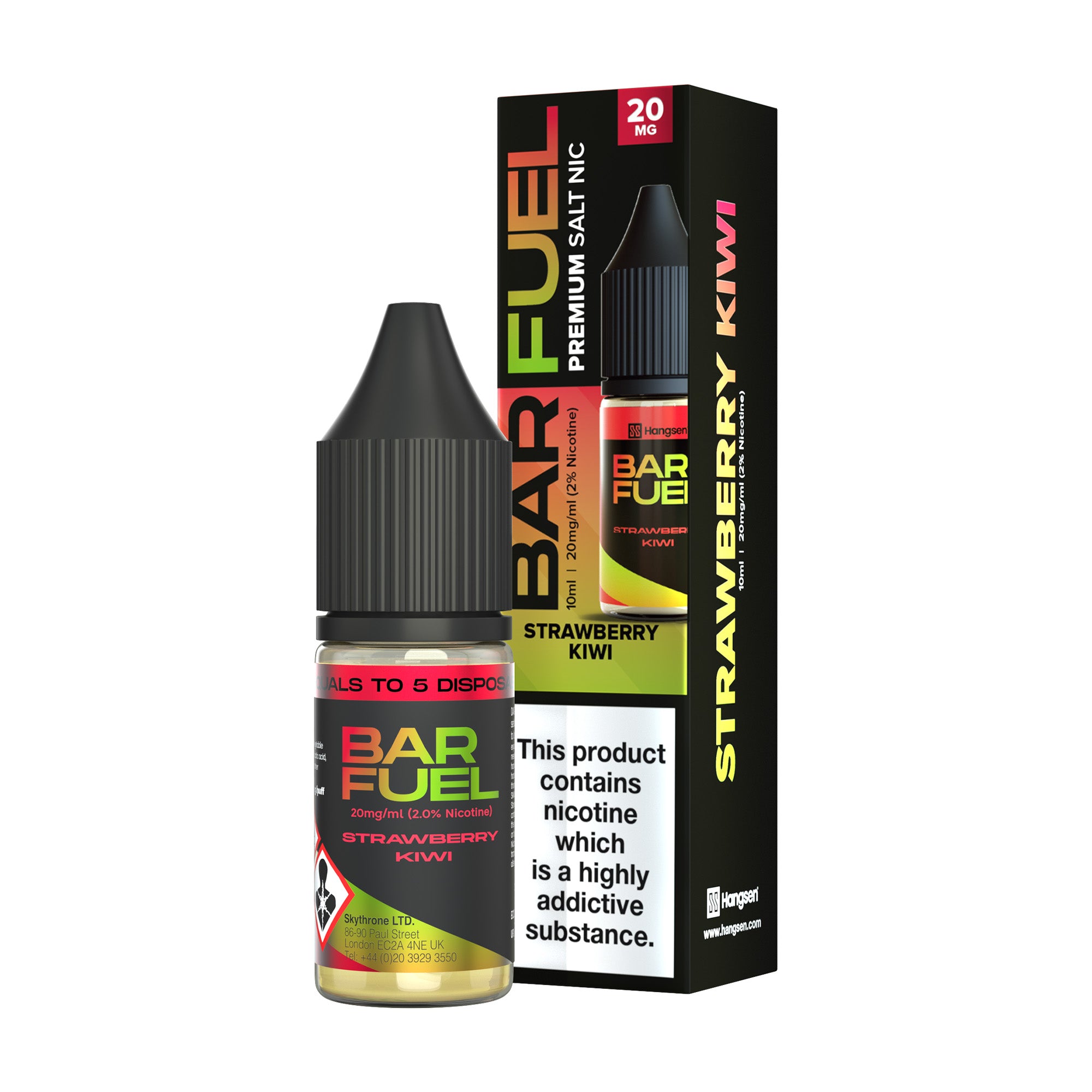 Hangsen Bar Fuel Strawberry Kiwi 10 ml 50:50 Nic Salts E-Liquid - Hangsen E-Liquid Hangsen Bar Fuel Strawberry Kiwi 10 ml 50:50 Nic Salts E-Liquid - Hangsen E-Liquid