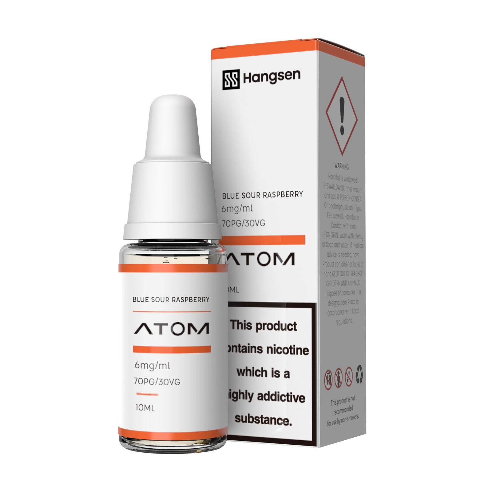 Hangsen Atom Blue Sour Raspberry 10 ml 70:30 HPG E-Liquid
