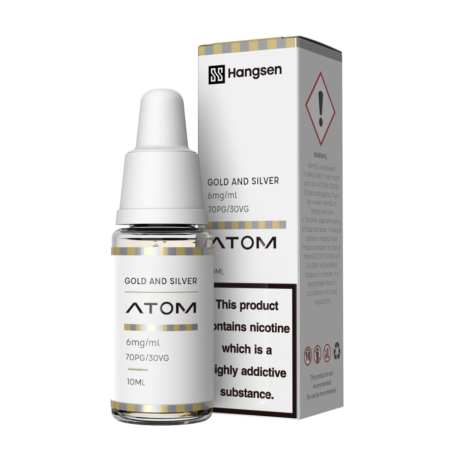 Hangsen Atom Gold and Silver 10 ml 70:30 HPG E-Liquid