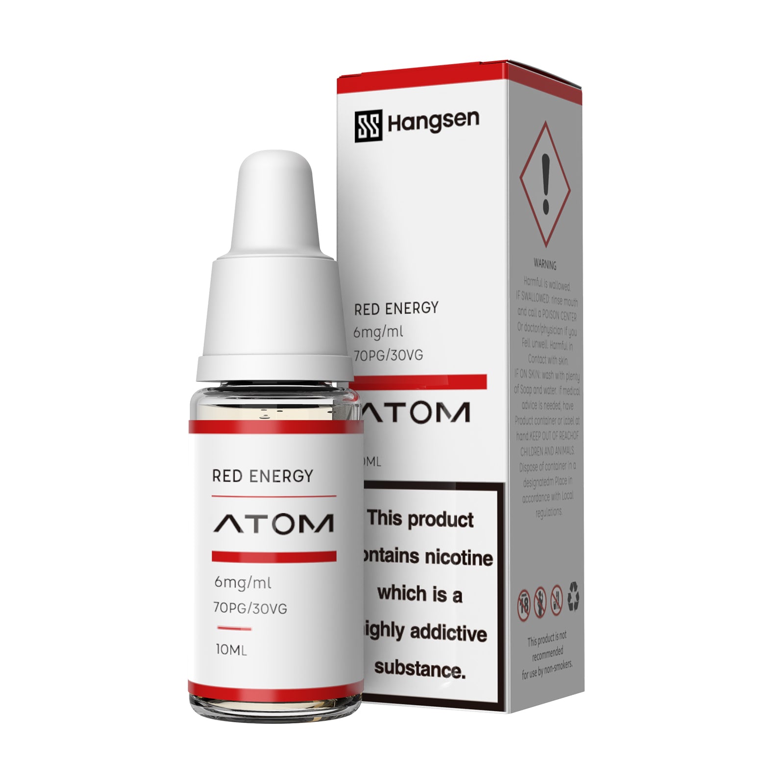 Hangsen Atom Red Energy 10 ml 70:30 HPG E-Liquid