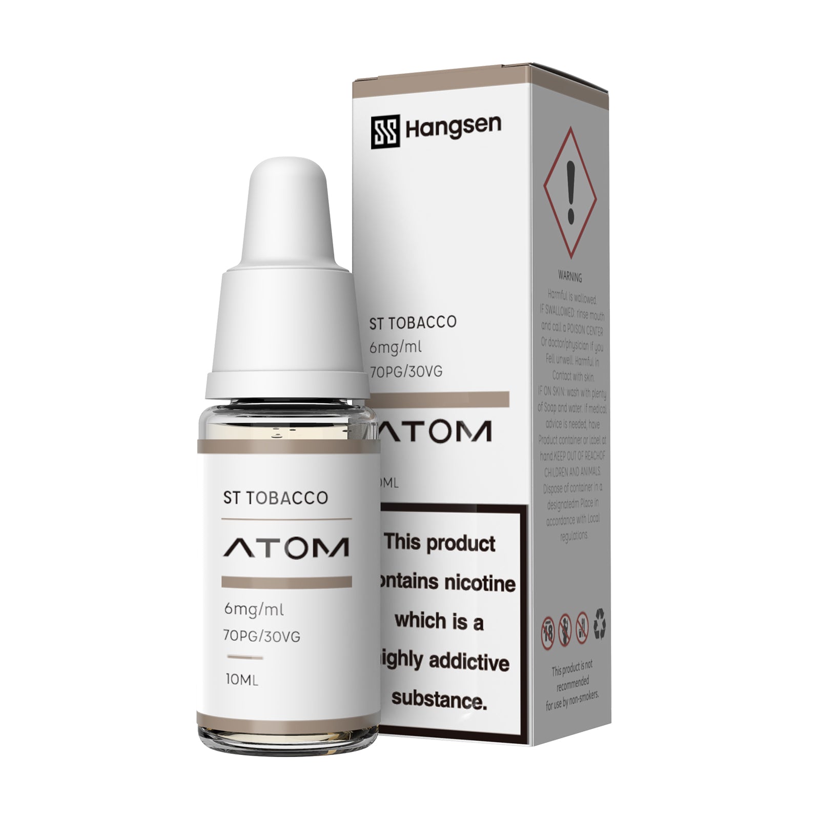 Hangsen Atom ST Tobacco 10 ml 70:30 HPG E-Liquid