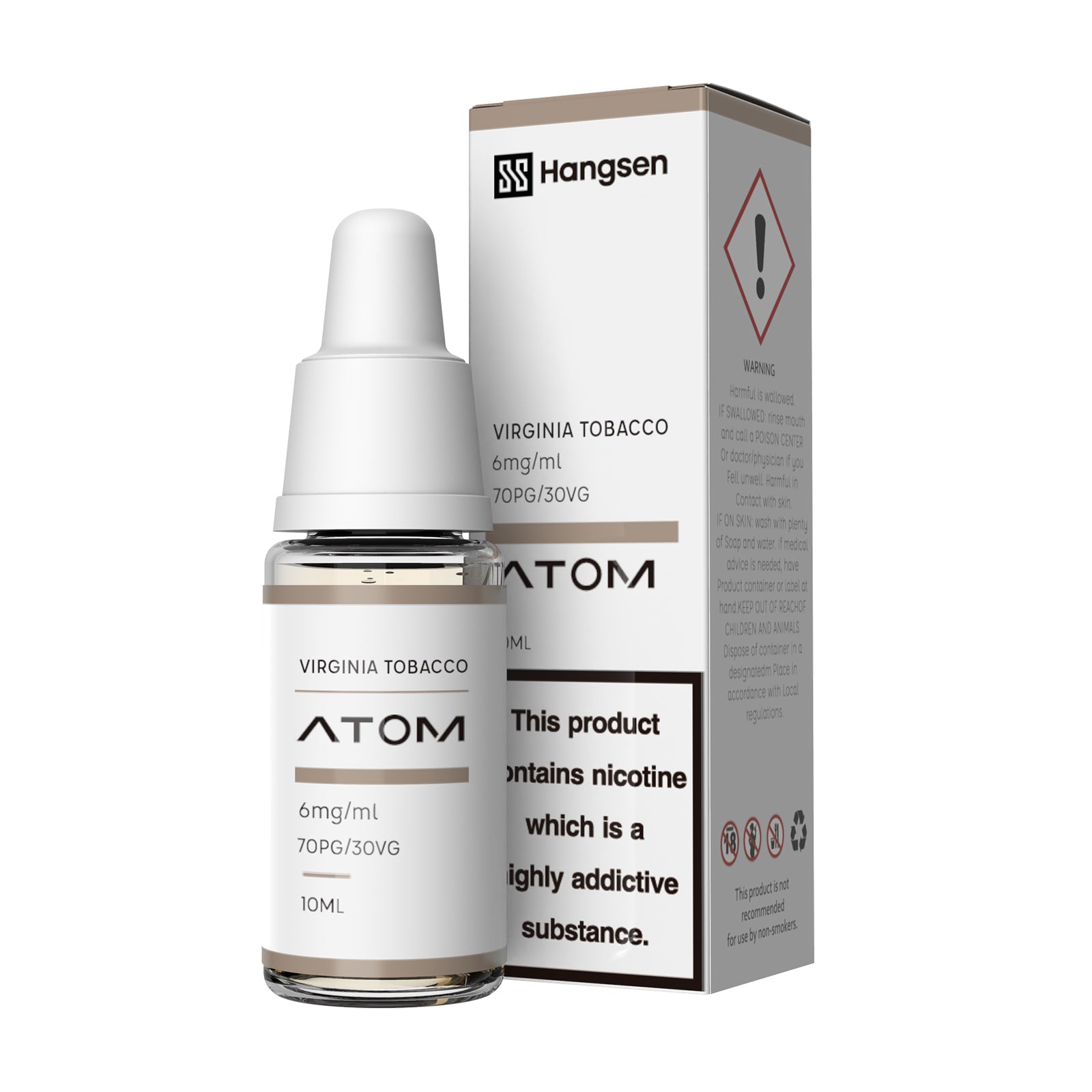 Hangsen Atom Virginia Tobacco 10 ml 70:30 HPG E-Líquido