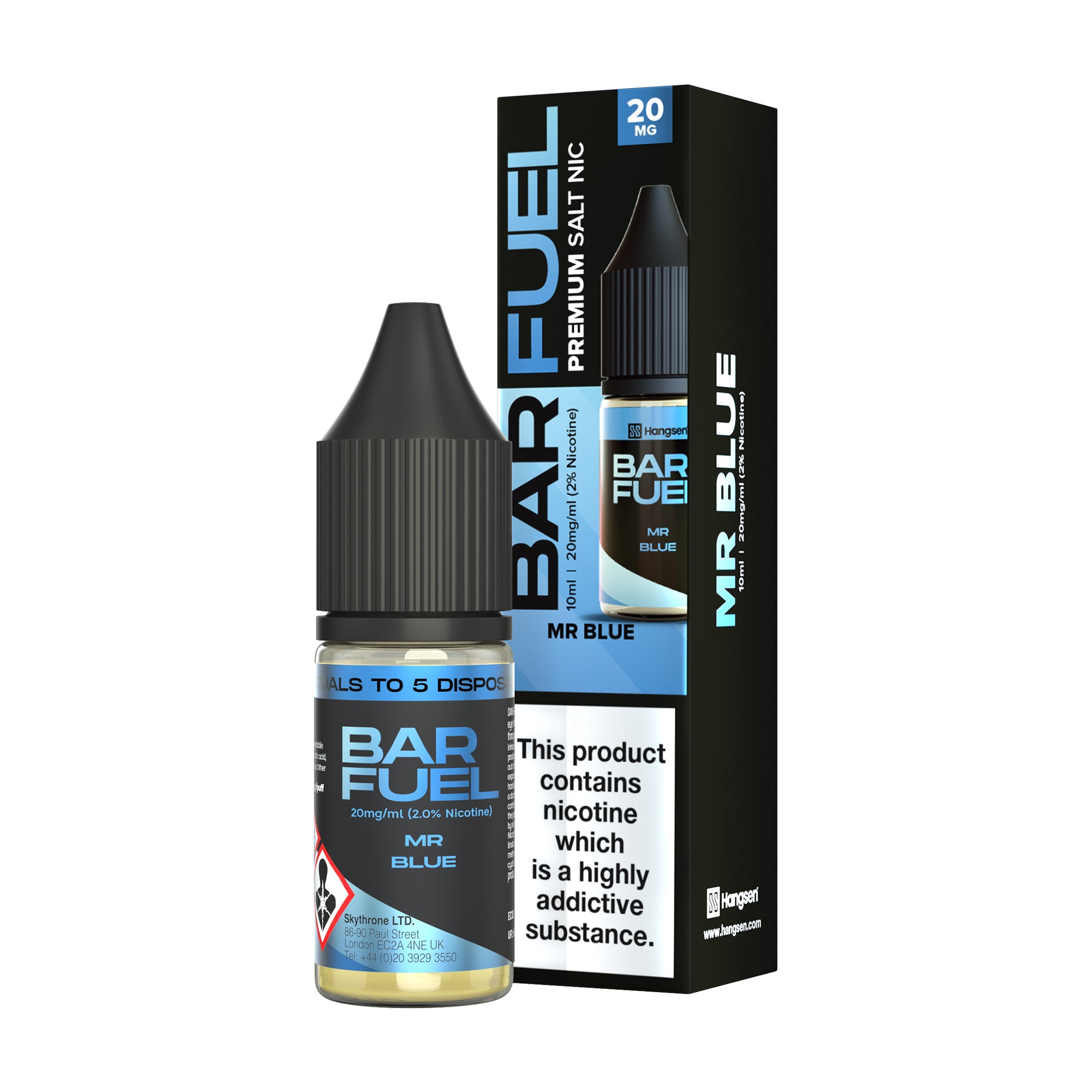 Hangsen Bar Fuel Mr Blue 10 ml 50:50 Sales de Nicotina E-Líquido