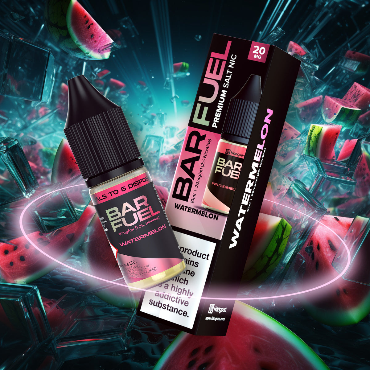 Hangsen Bar Fuel Watermelon 10 ml 5050 Nic Salts ELiquid Hangsen E